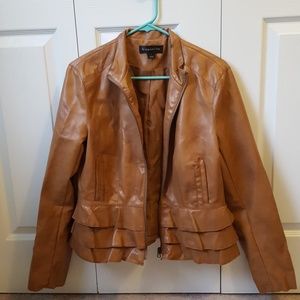 Cropped leather jacket